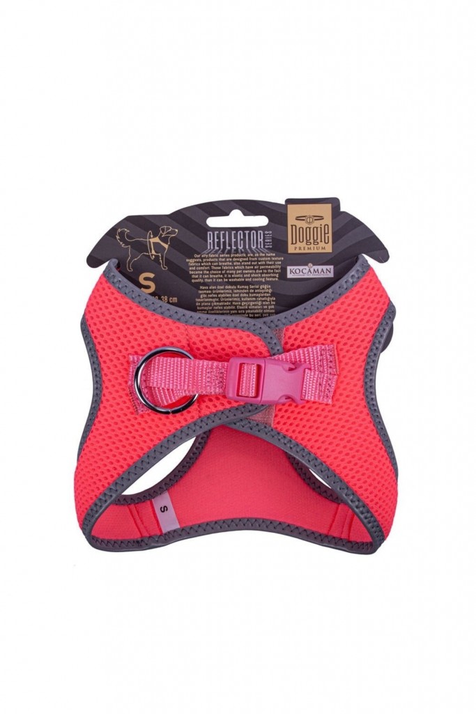 Havalı Dokuma Reflektör Serisi Küçük Irk Göğüs Tasması Pembe S-32-38cm Havalı Dokuma Reflektör Serisi Küçük Irk Göğüs Tasması Pembe S-32-38cm
